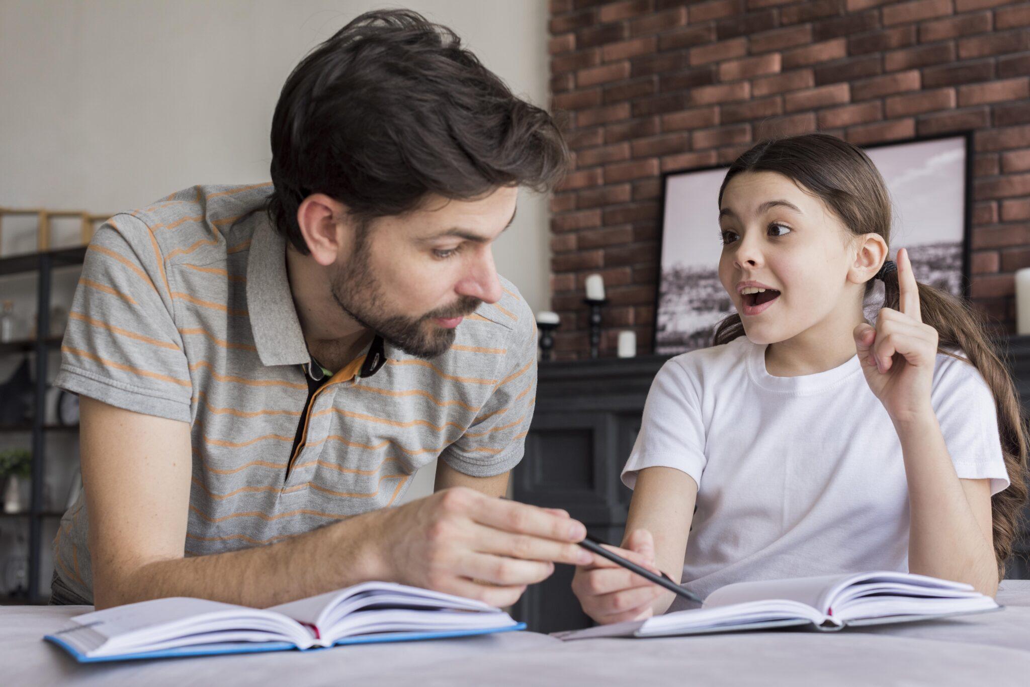 Home Tutor teaching a student